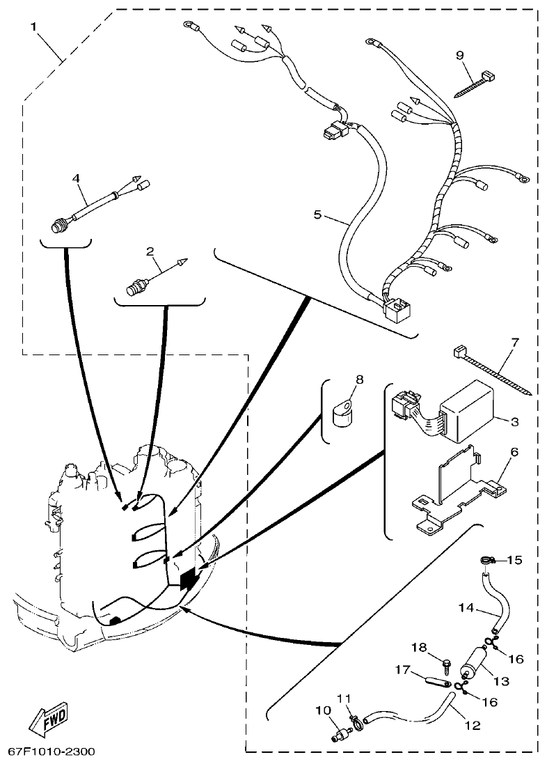 Yamaha F100BET OPTIONAL PARTS 1 parts diagram